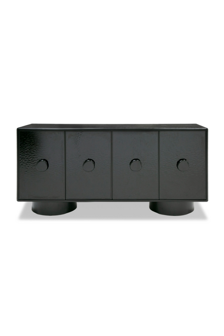   Black Wave Glass 4-Door Sideboard | Oroa.com