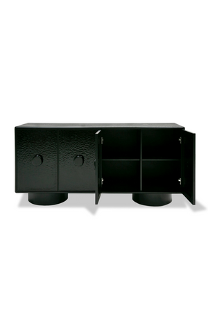   Black Wave Glass 4-Door Sideboard | Oroa.com