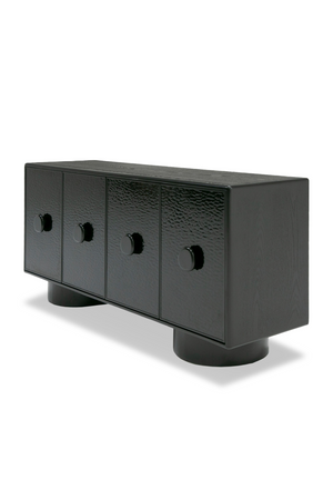   Black Wave Glass 4-Door Sideboard | Oroa.com