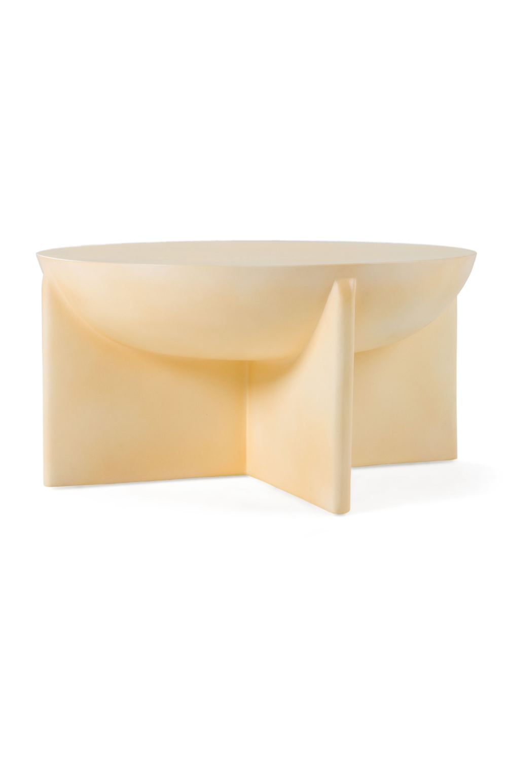   Beige Concrete Round Coffee Table | Oroa.com