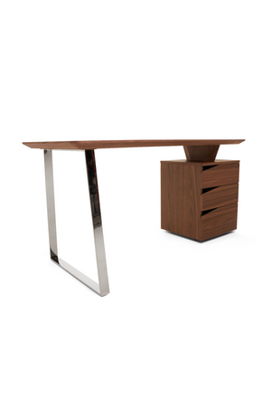   3-Drawer Walnut Desk | Oroa.com