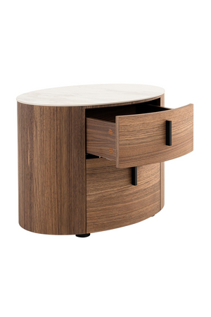   2-Drawer Walnut Nightstand | Oroa.com