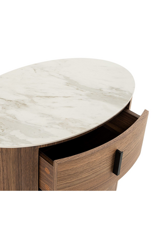   2-Drawer Walnut Nightstand | Oroa.com