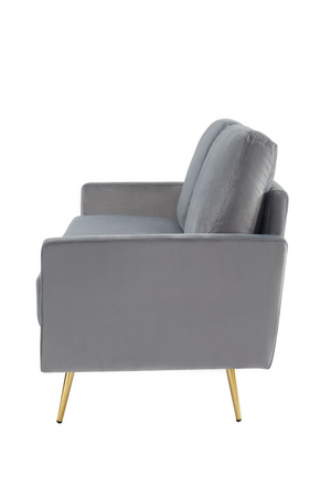   Gray Velvet 2-Seater Sofa | Oroa.com