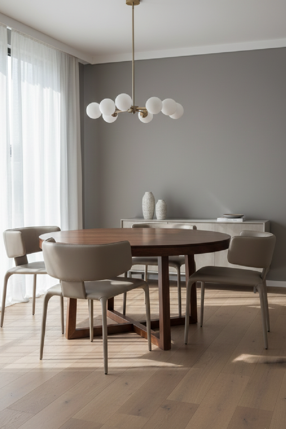   Contoured-Back Vegan Leather Dining Chair | Oroa.com