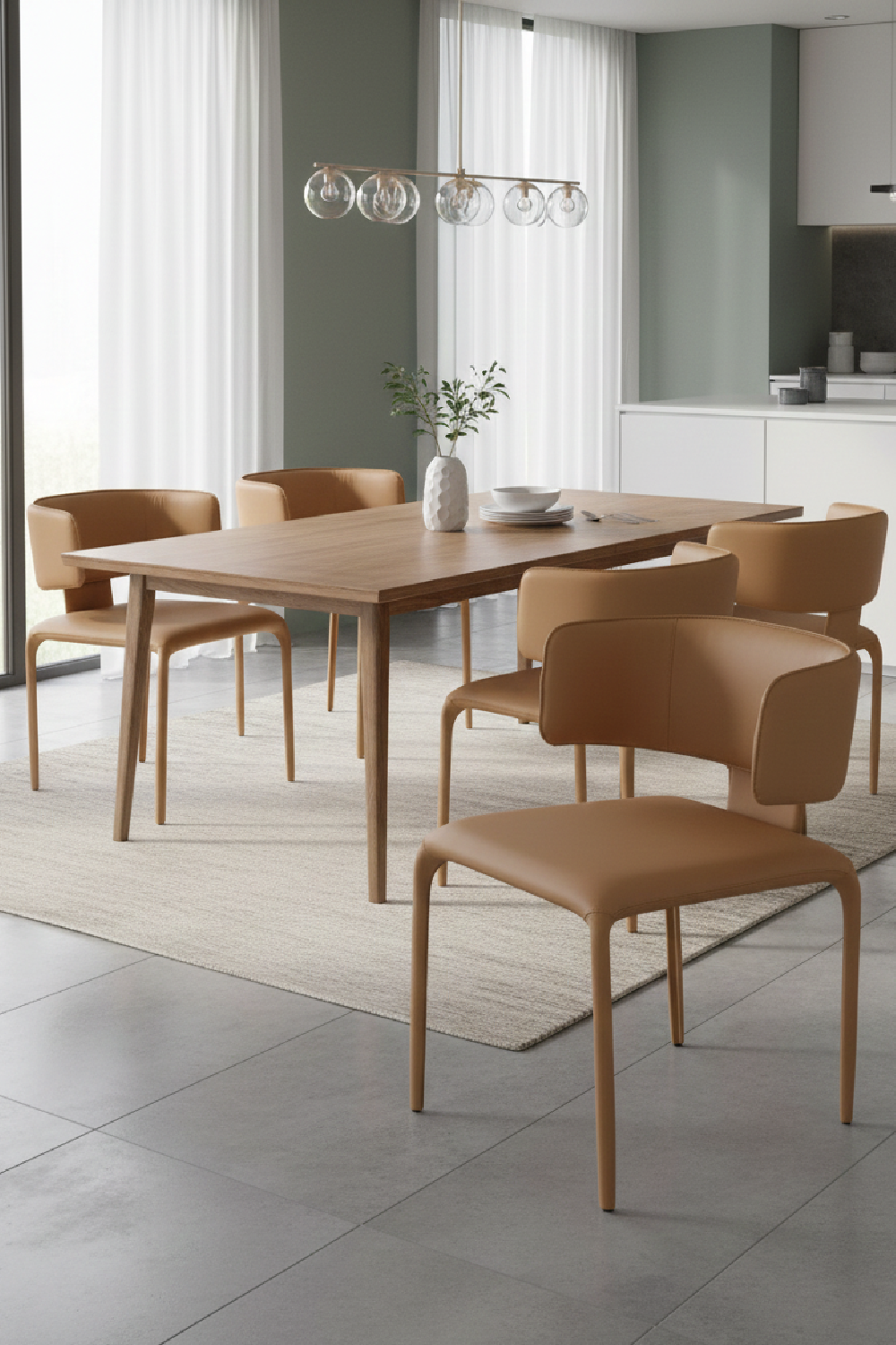   Contoured-Back Vegan Leather Dining Chair | Oroa.com
