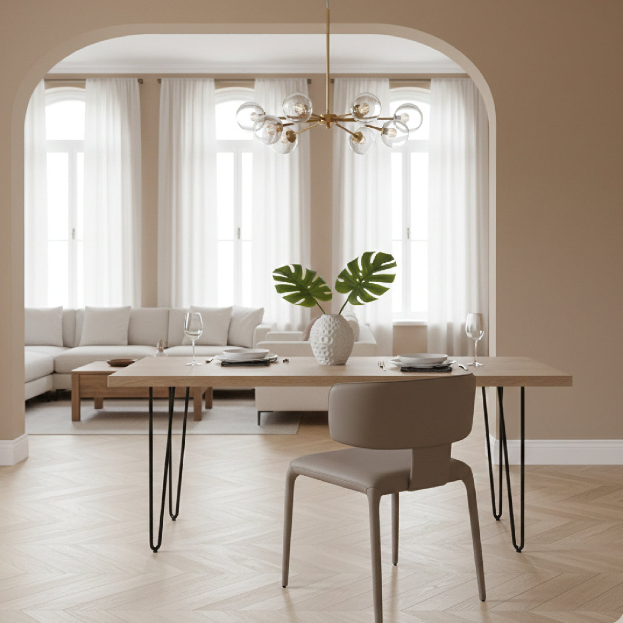   Contoured-Back Vegan Leather Dining Chair | Oroa.com