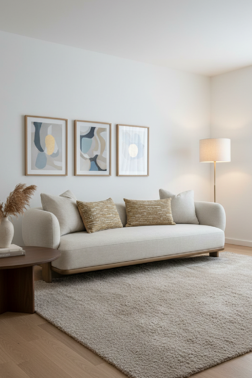   Beige Flared-Arm Sofa | Oroa.com