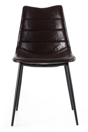   Brown Vegan Leather Dining Chairs (2) | Oroa.com