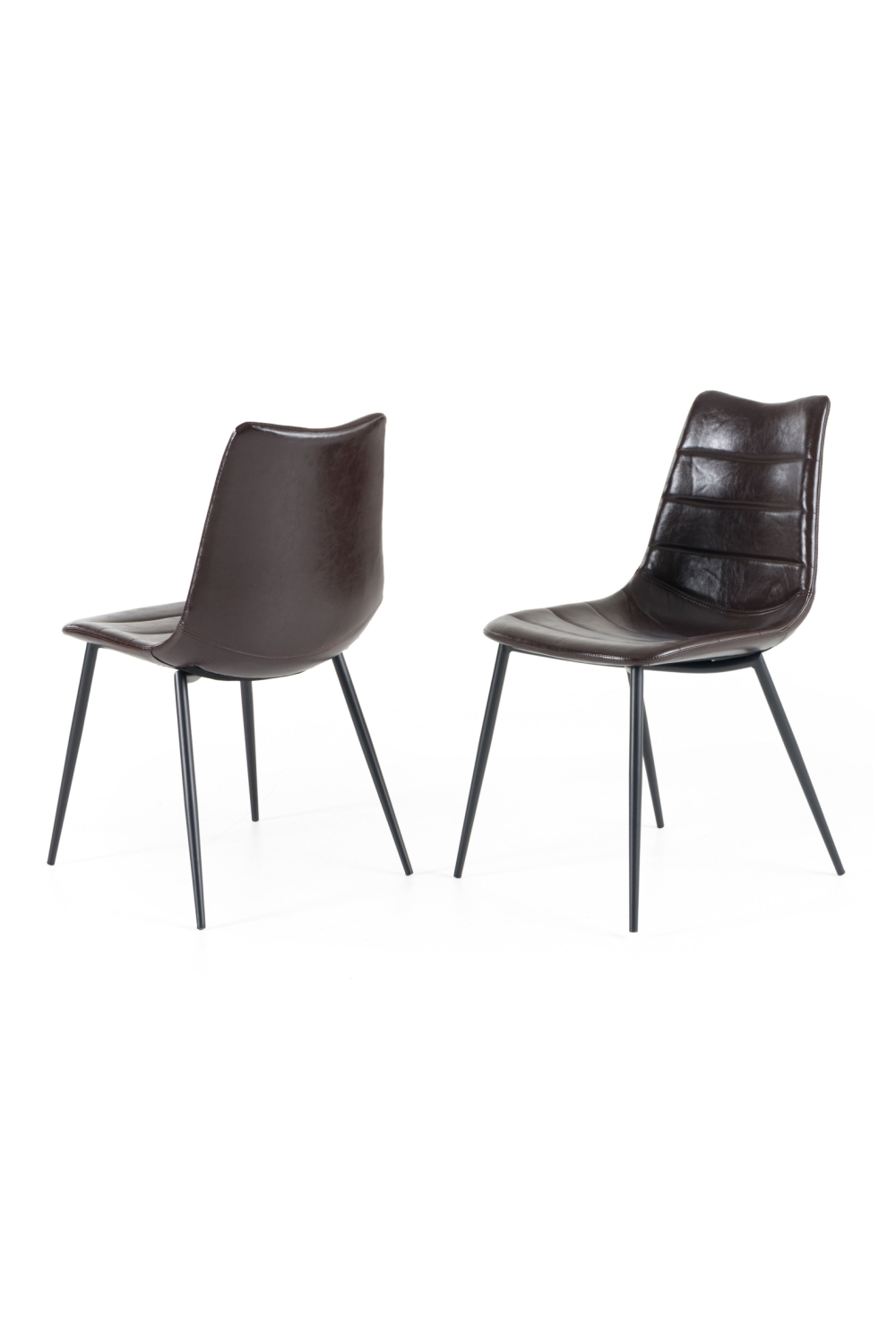   Brown Vegan Leather Dining Chairs (2) | Oroa.com