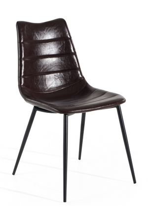   Brown Vegan Leather Dining Chairs (2) | Oroa.com