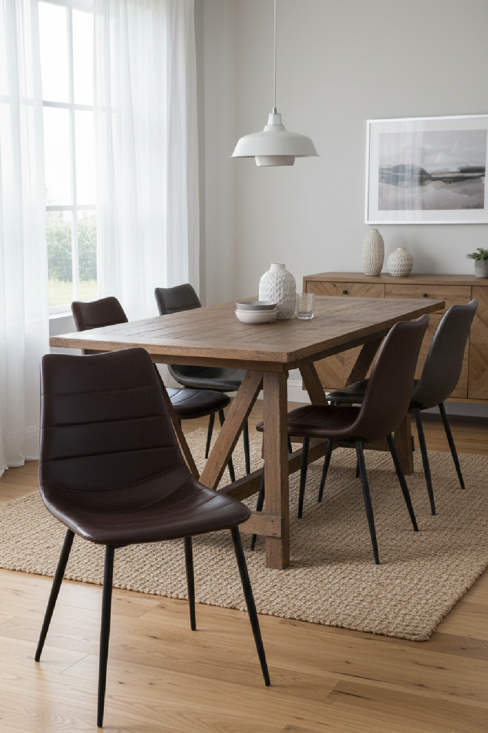   Brown Vegan Dining Chairs (2) | Oroa.com