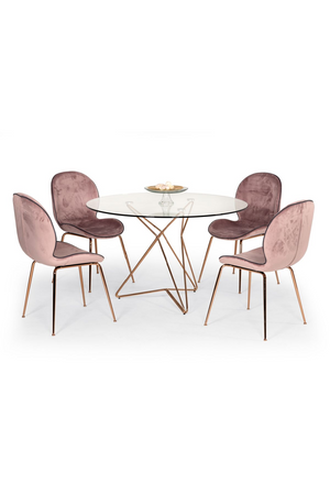   Pink Velvet Dining Chairs (2) | Oroa.com