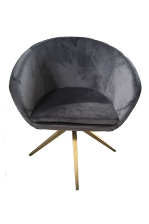   Gray Velvet Curved Dining Chair | Oroa.com
