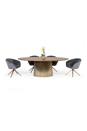   Gray Velvet Curved Dining Chair | Oroa.com