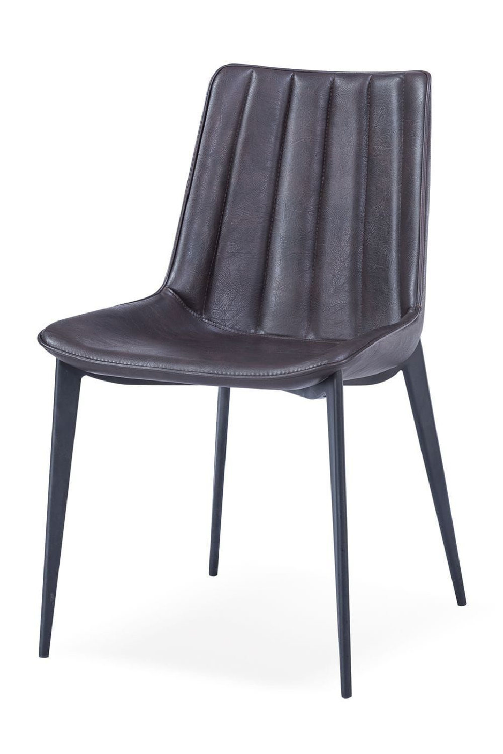   Brown Channel-Tufted Dining Chairs (2) | Oroa.com