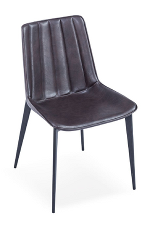   Brown Channel-Tufted Dining Chairs (2) | Oroa.com