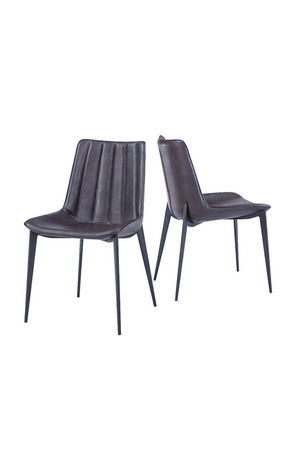   Brown Channel-Tufted Dining Chairs (2) | Oroa.com