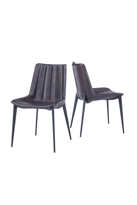   Brown Channel-Tufted Dining Chairs (2) | Oroa.com