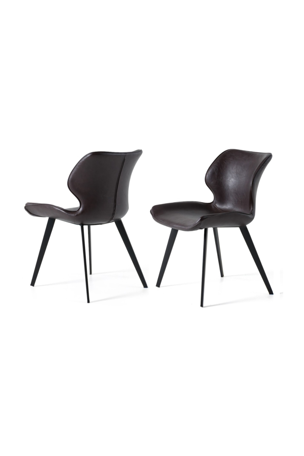  Dark Brown Eco-Leather Dining Chairs (2) | Oroa.com