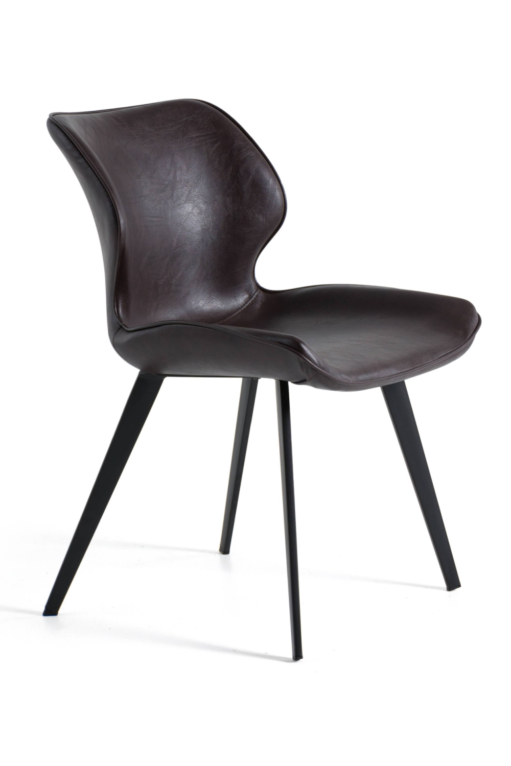   Dark Brown Eco-Leather Dining Chairs (2) | Oroa.com
