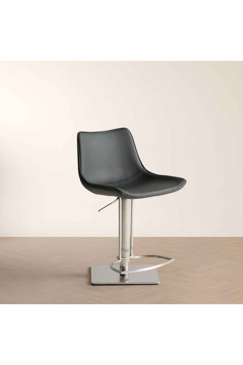   Gray Vegan Swivel Bar Stool | Oroa.com
