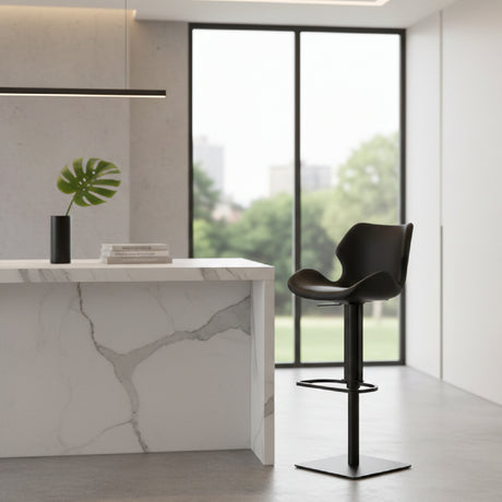   Black Eco-Leather Bar Stool | Oroa.com