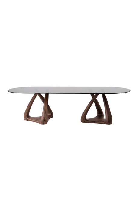   Oval Gray Glass Dining Table | Oroa.com