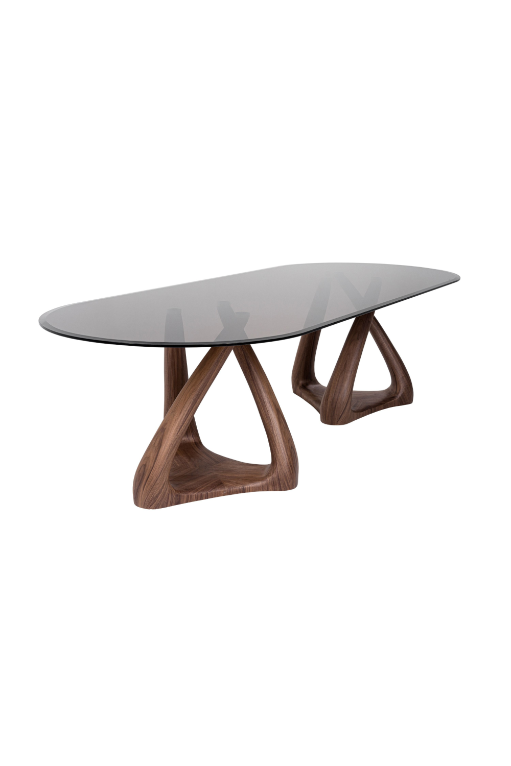   Oval Gray Glass Dining Table | Oroa.com