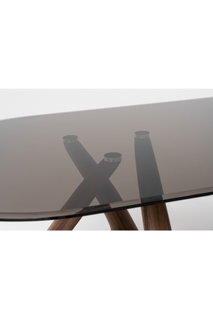  Oval Gray Glass Dining Table | Oroa.com
