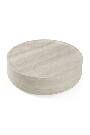   Round Travertine Finish Coffee Table | Oroa.com