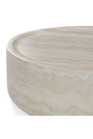   Round Travertine Finish Coffee Table | Oroa.com