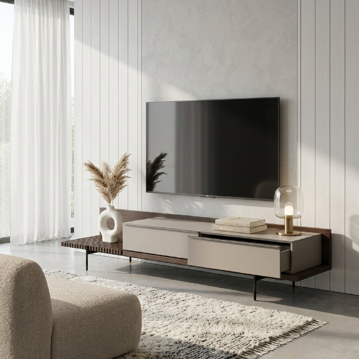   Matte Beige TV Cabinet | Oroa.com
