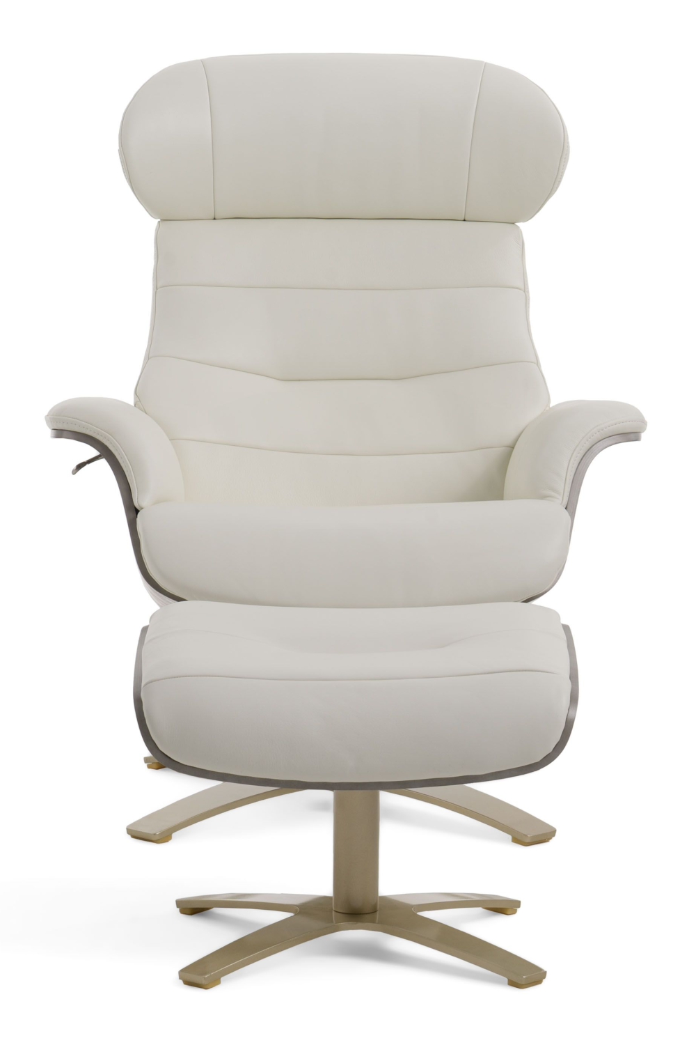   Gray Leather Swivel Chair and Ottoman | Oroa.com