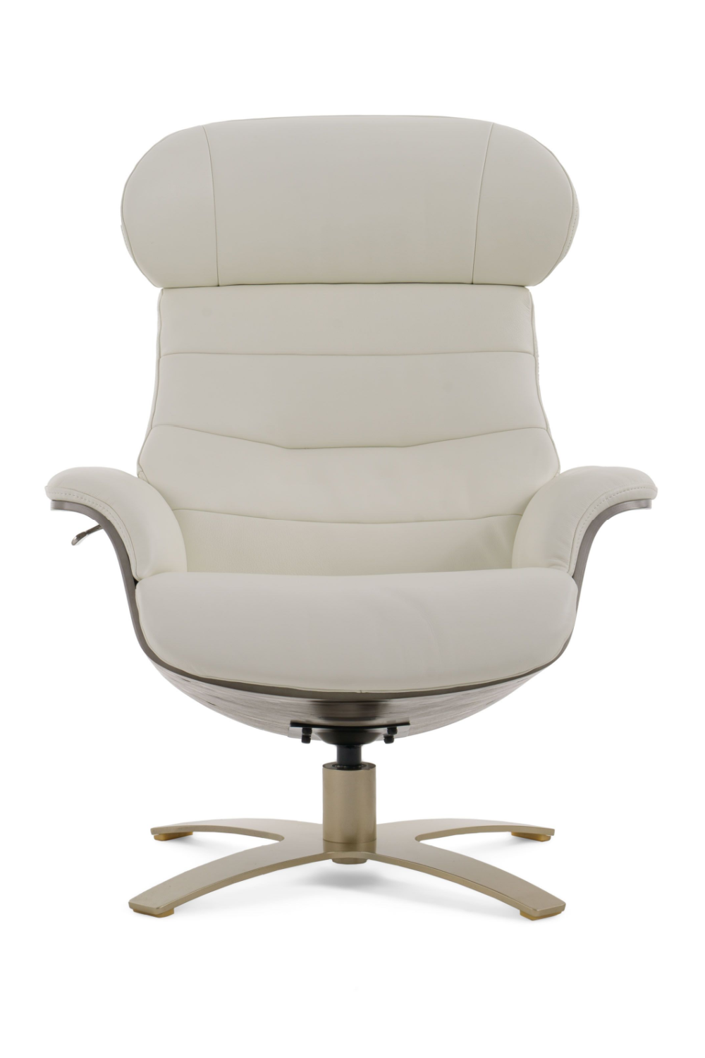   Gray Leather Swivel Chair and Ottoman | Oroa.com