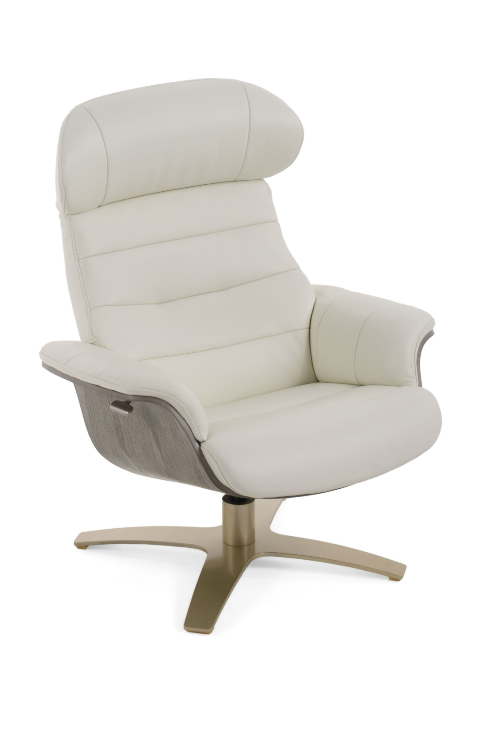  Gray Leather Swivel Chair and Ottoman | Oroa.com
