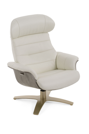   Gray Leather Swivel Chair and Ottoman | Oroa.com