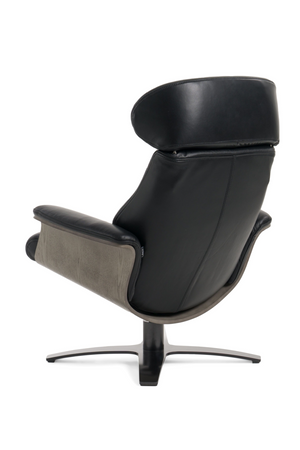   Black Leather Lounge Chair & Ottoman | Oroa.com