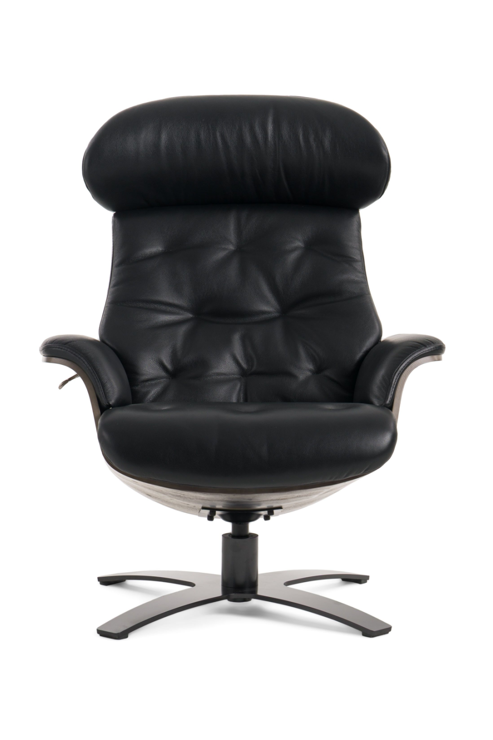   Black Leather Lounge Chair & Ottoman | Oroa.com
