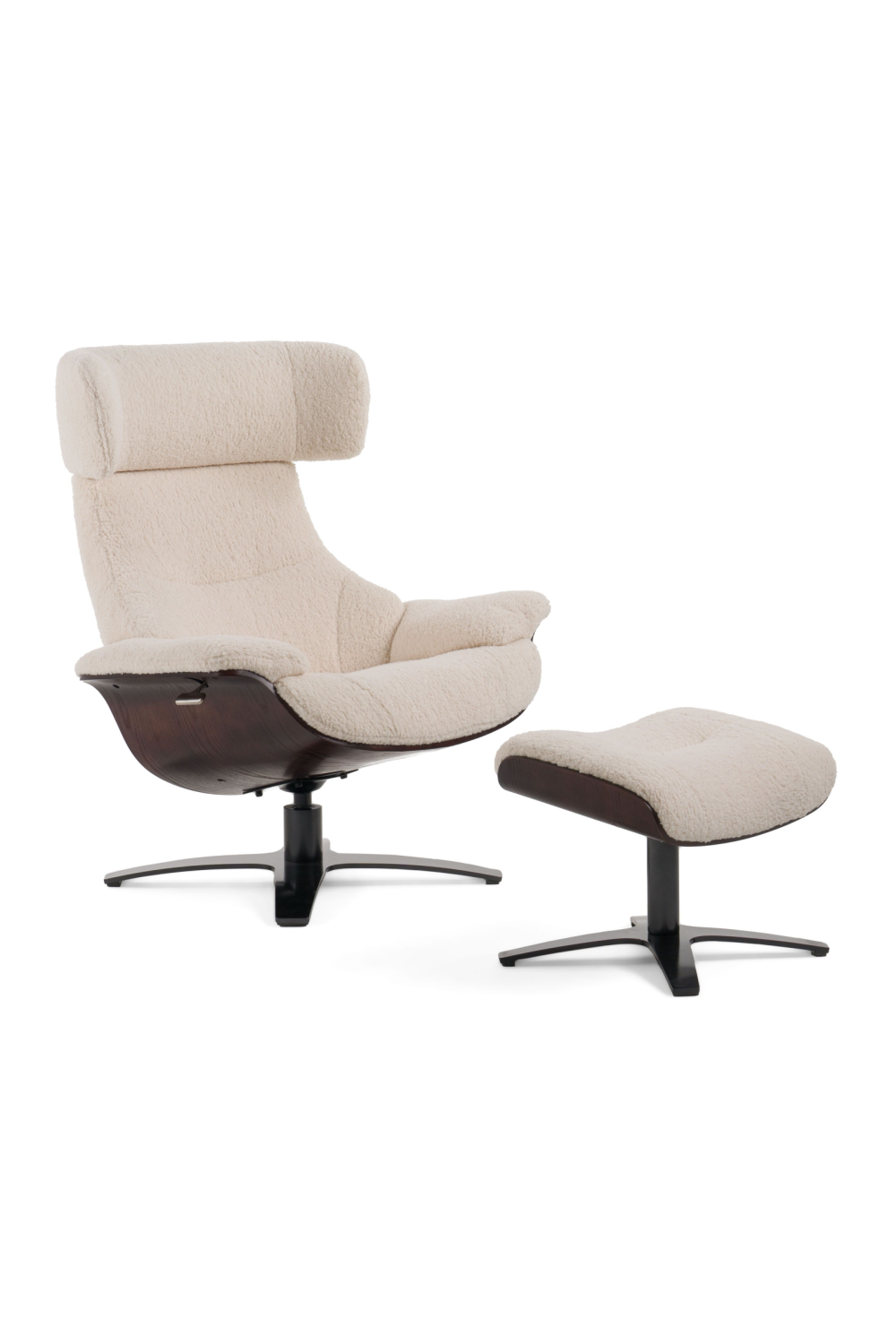   Beige Lounge Chair & Ottoman | Oroa.com