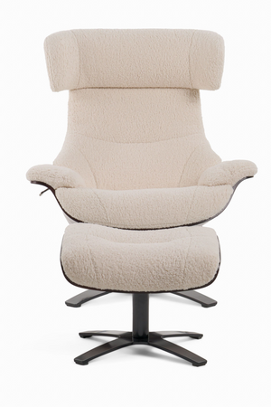   Beige Lounge Chair & Ottoman | Oroa.com