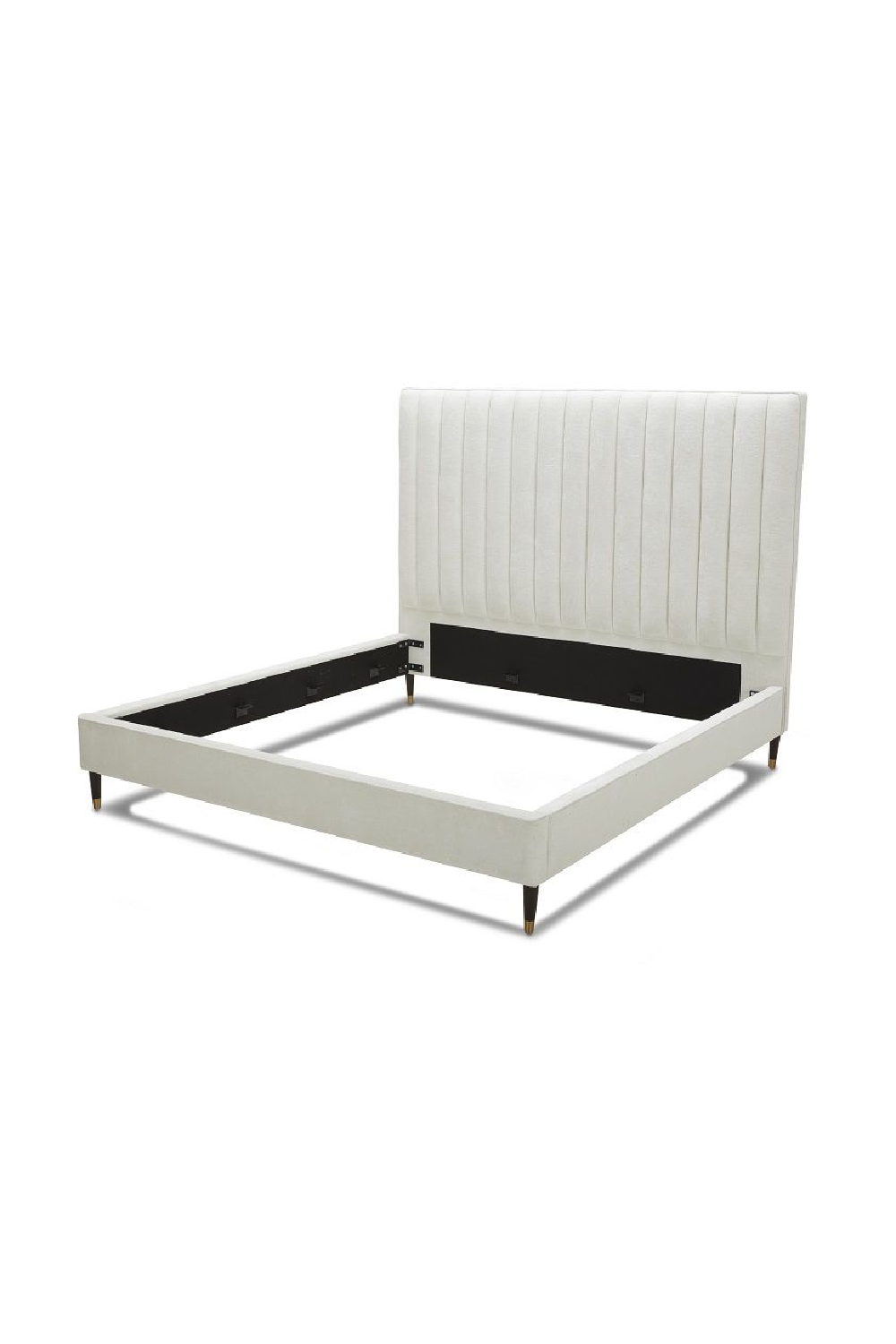   White Velvet Pleated Bed | Oroa.com