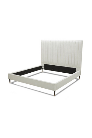   White Velvet Pleated Bed | Oroa.com