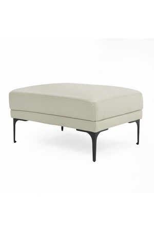  Gray Leather Rectangular Ottoman | Oroa.com