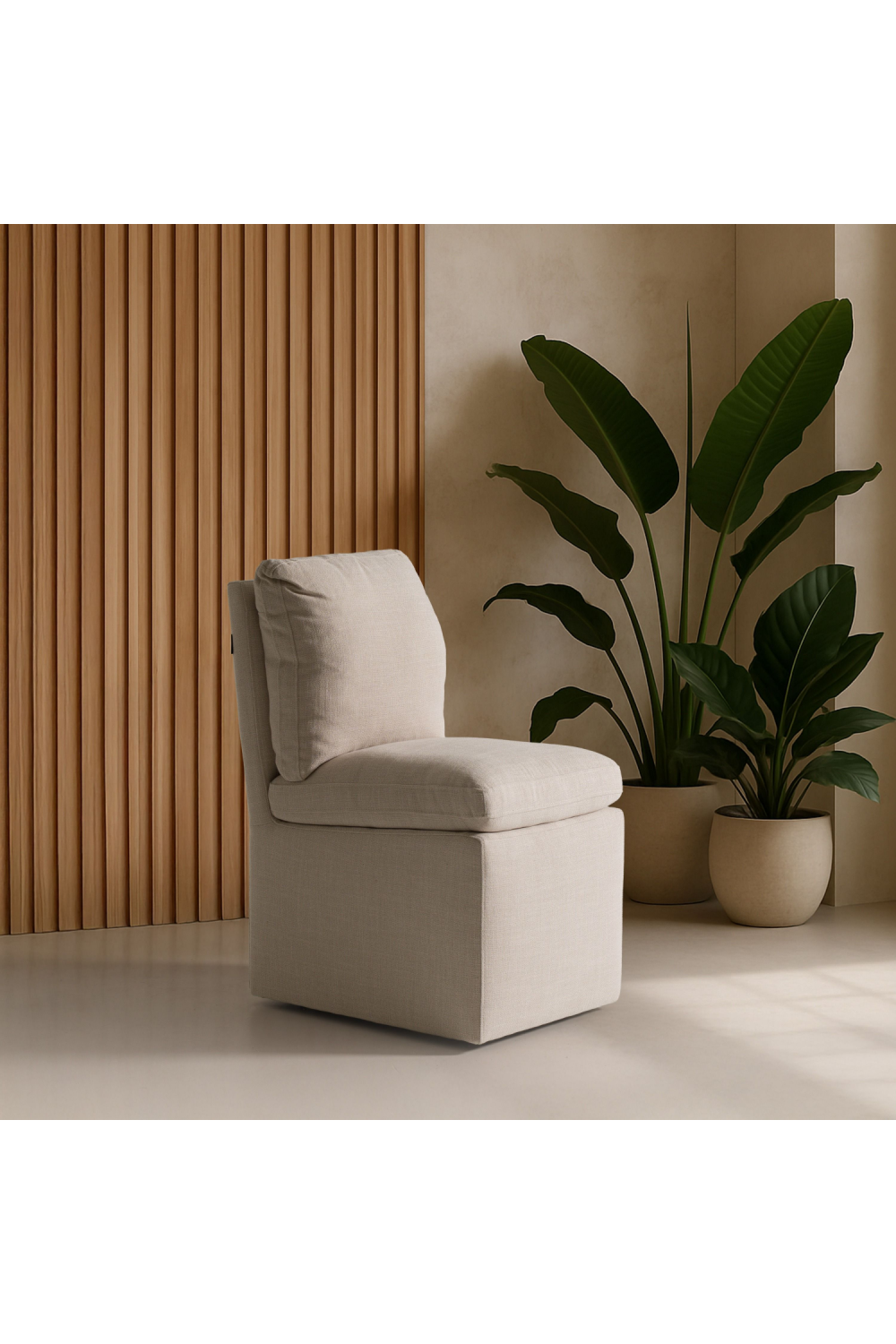   Beige Wheeled Dining Chair | Oroa.com