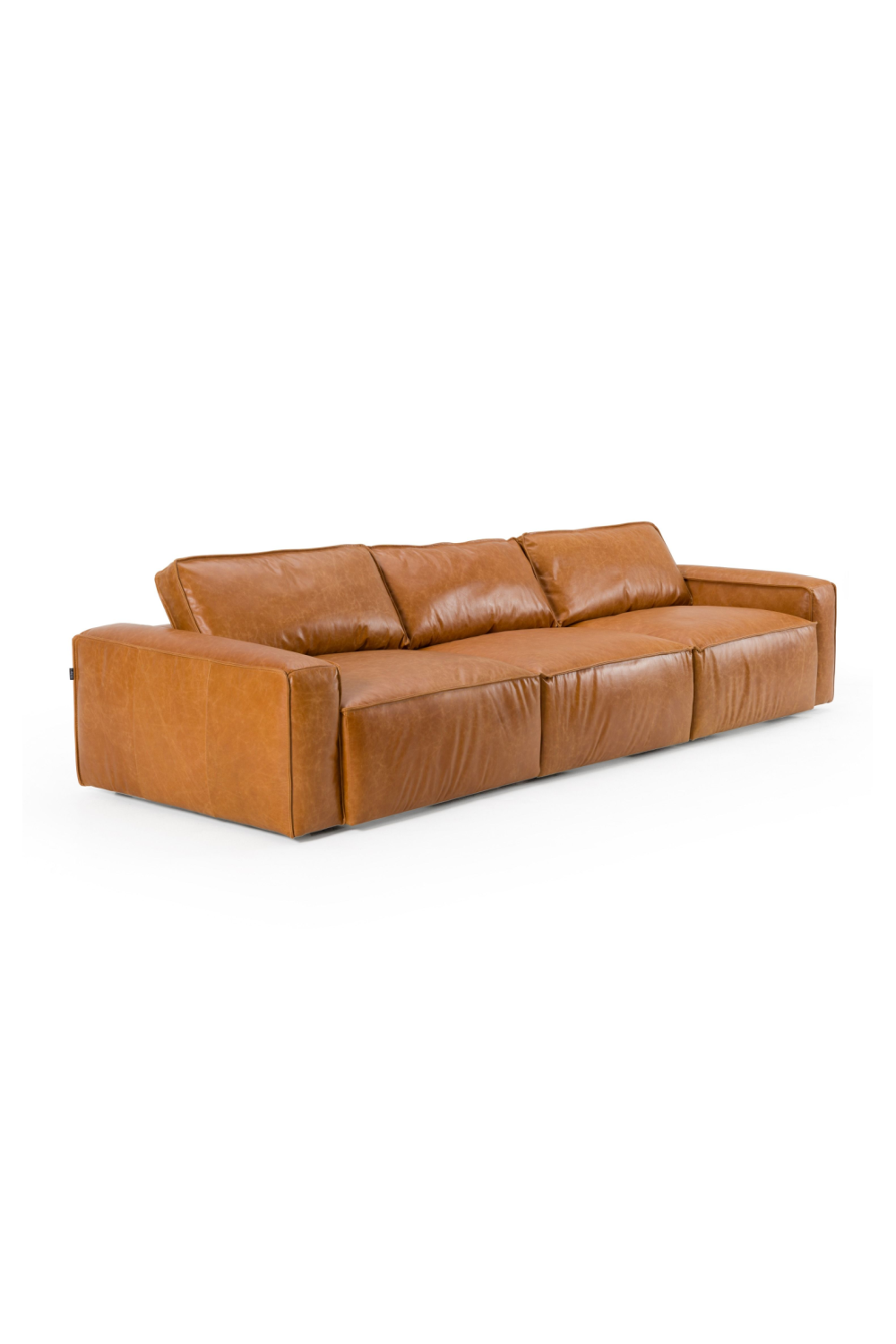   Brown Leather 3-Piece Sofa | Oroa.com