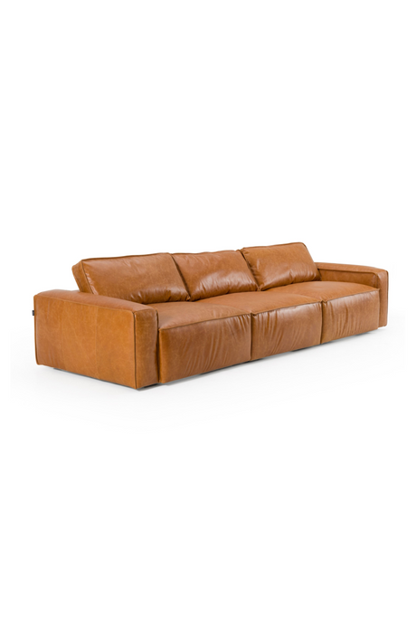   Brown Leather 3-Piece Sofa | Oroa.com