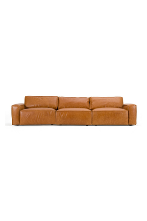   Brown Leather 3-Piece Sofa | Oroa.com