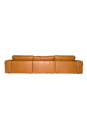   Brown Leather 3-Piece Sofa | Oroa.com