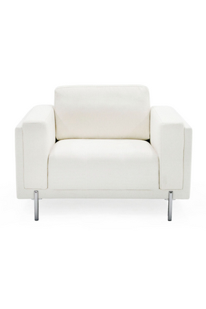   White Square-Armed Lounge Chair | Oroa.com